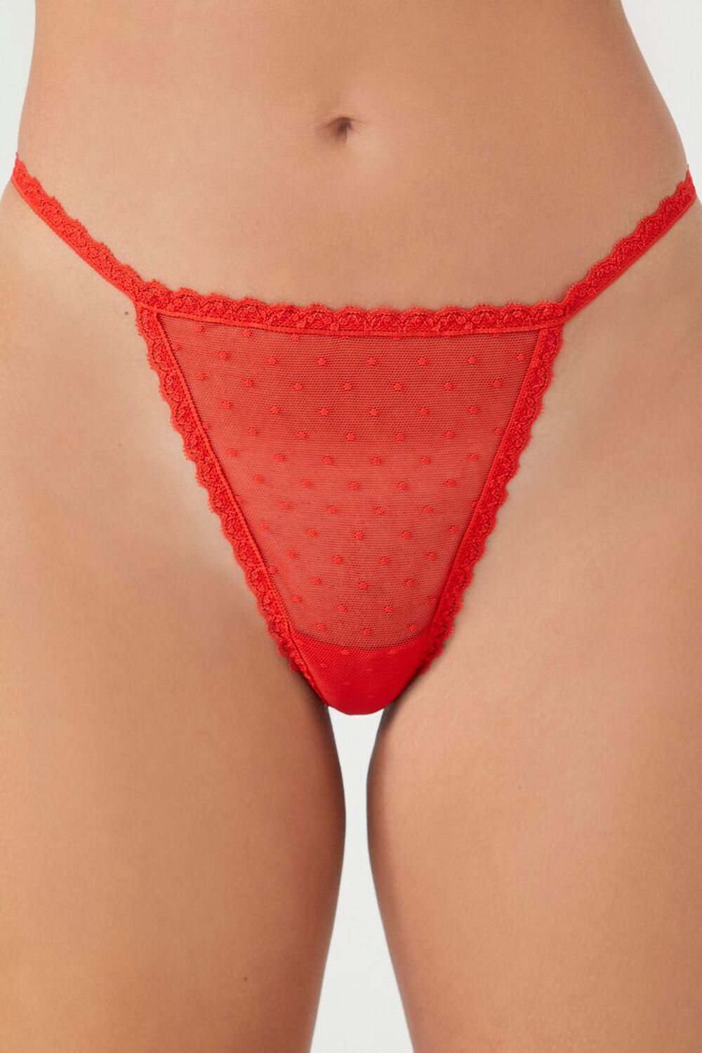 Mesh Polka Dot Thong Panties